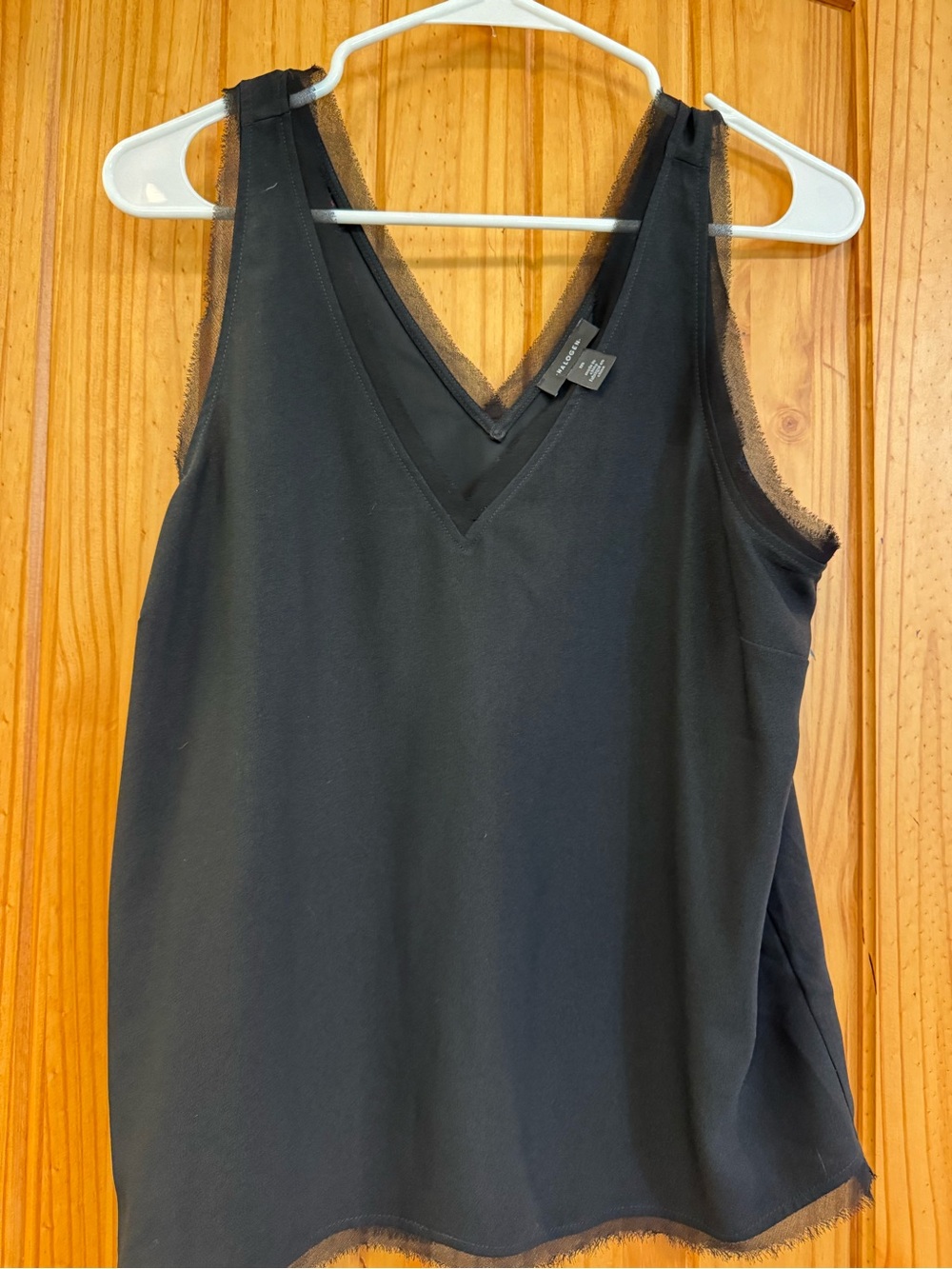 Halogen Black V-Neck Lace Trim Camisole
